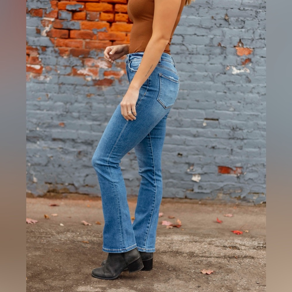 High Rise Bootcut Denim Jeans - Picture 2 of 3